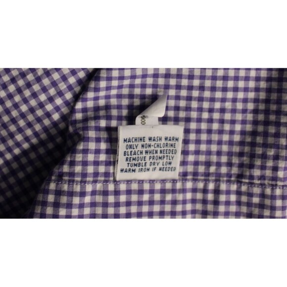 Polo Ralph Lauren Purple Gingham Check Men’s Shirt XXL Green Pony Dress Shirt - Picture 8 of 12
